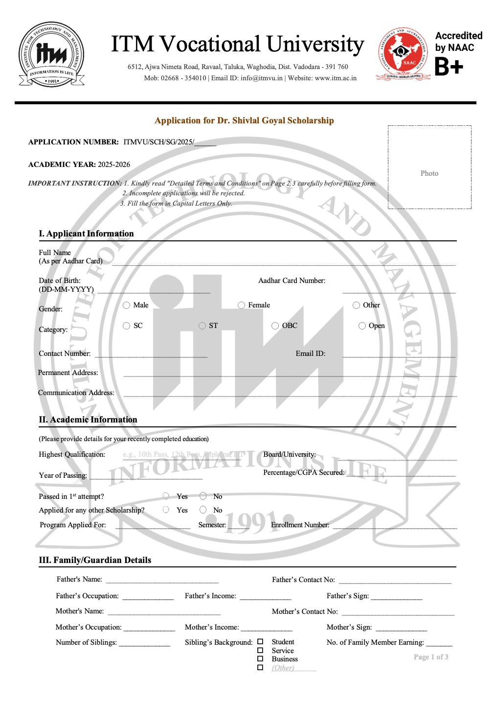 Application Form